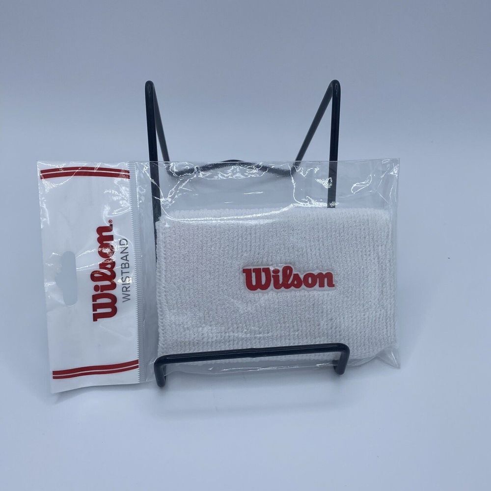 Wilson White Wrist Band New Sealed Tennis Equipment‎ Accessory Adult WRZ106500